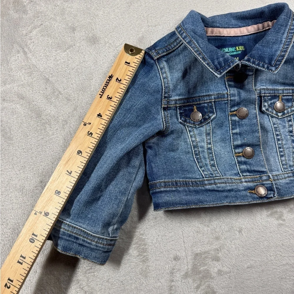 Genuine Kids OshKosh Blue Jean Denim Snap Front Jacket Size Girls 12 Months